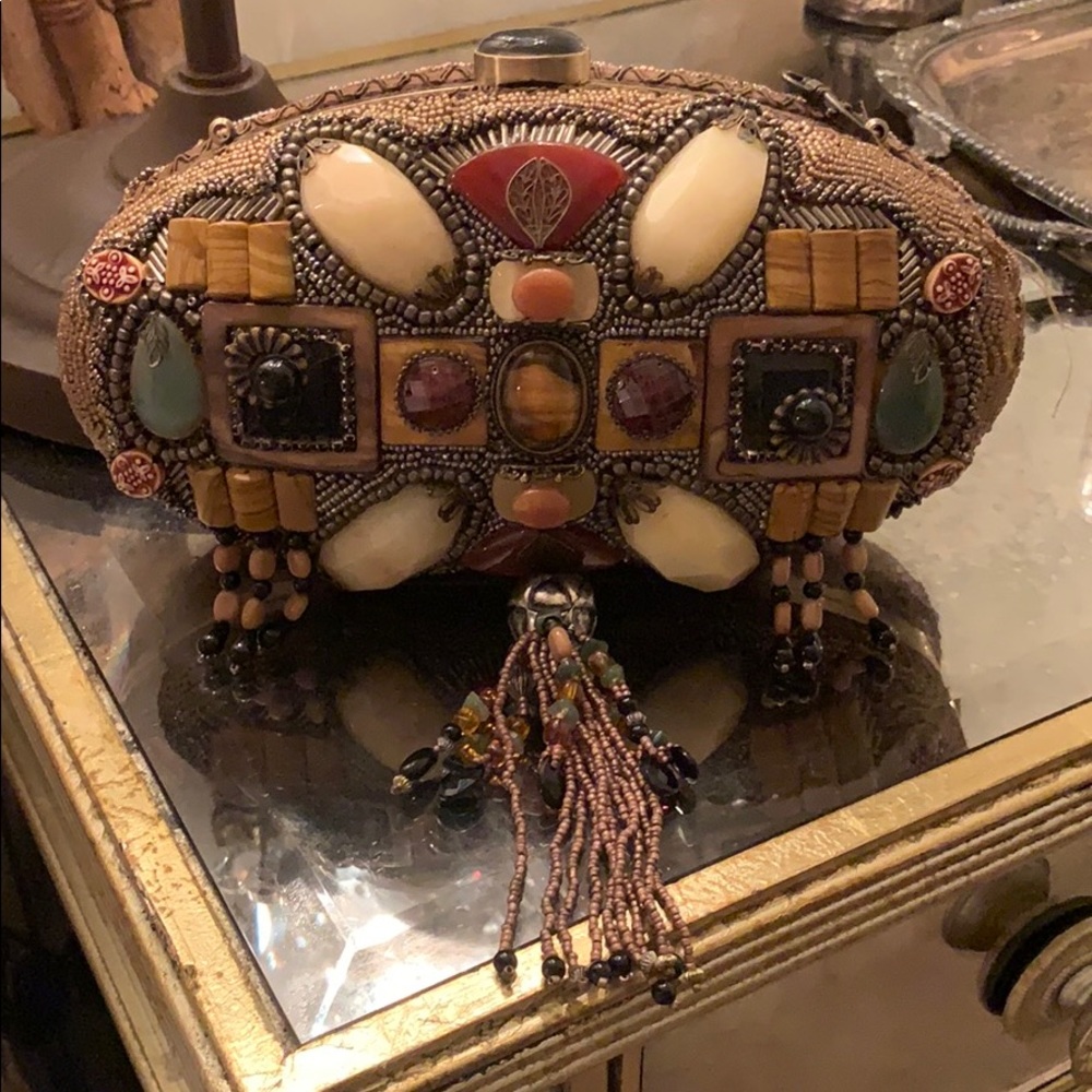 Gemstone embellished handbag